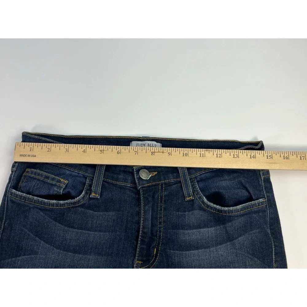 Judy Blue Jeans Skinny Tapered Leg 11x30 Denim Dark Wash Preppy USA Stretch